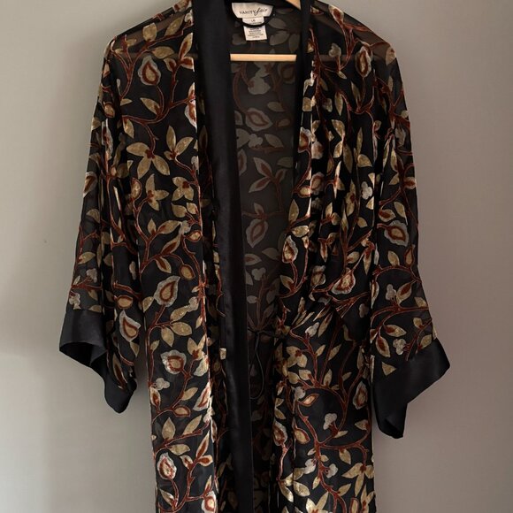 Vanity Fair Velvet Burnout Kimono Robe - Picture 9 of 15